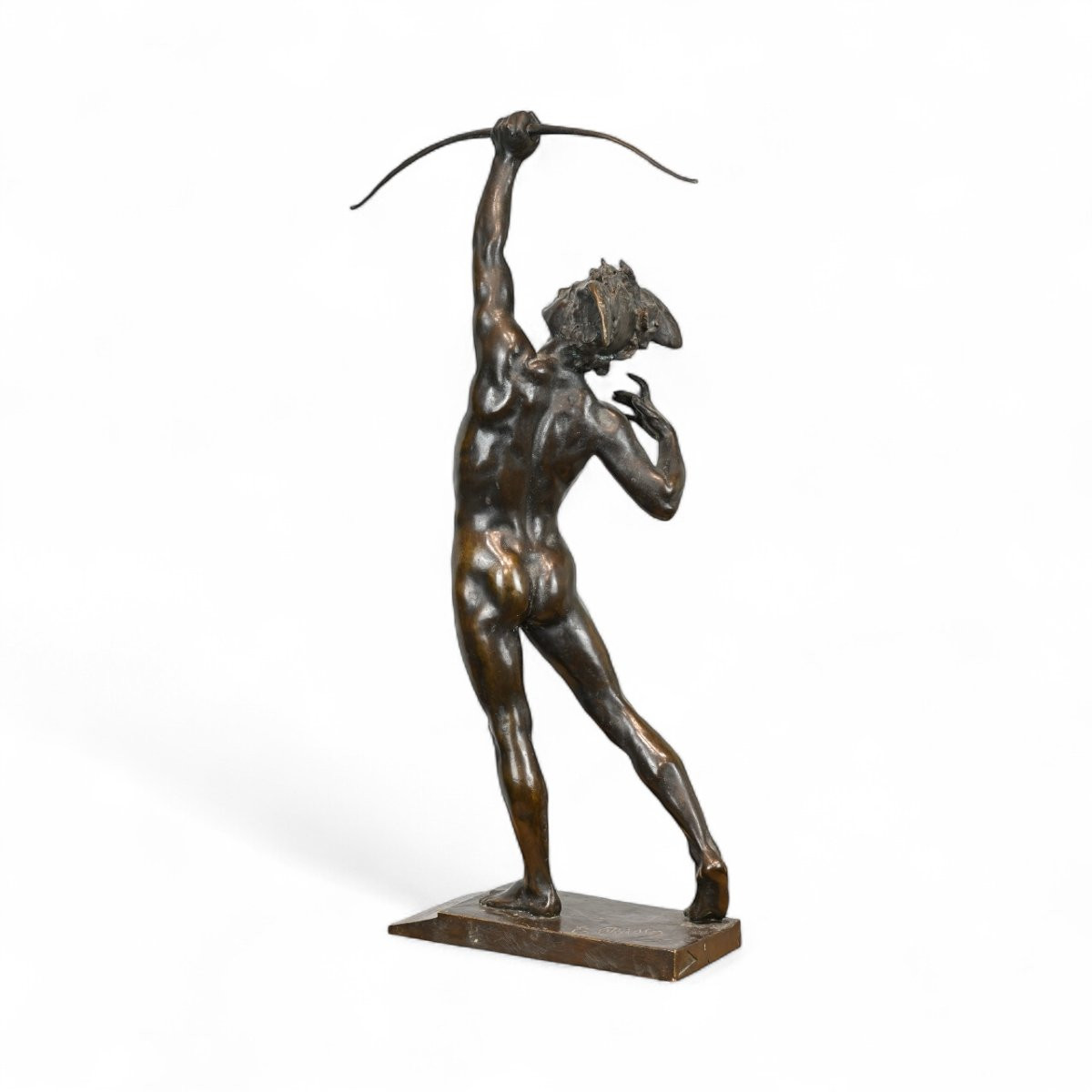 Emilio Bisi - Figura in Bronzo di Arciere - Inizio XX Secolo-photo-3